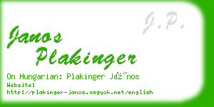 janos plakinger business card